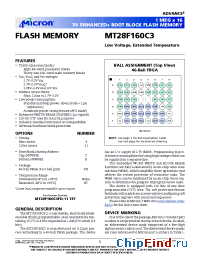 Datasheet MT28F160C3FD-9BET manufacturer Micron