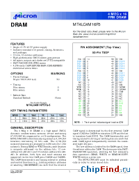 Datasheet MT4LC4M16F5-5 manufacturer Micron