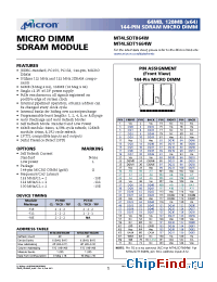 Datasheet MT4LSDT1664LW manufacturer Micron
