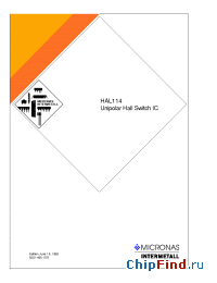 Datasheet HAL114SO-C manufacturer Micronas