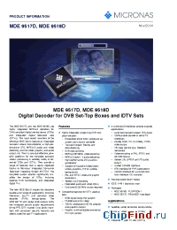 Datasheet MDE9517D manufacturer Micronas