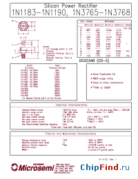 Datasheet 1N1183 manufacturer Microsemi
