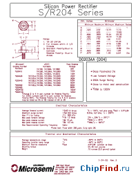 Datasheet 1N1201RB manufacturer Microsemi