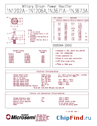 Datasheet 1N1204RA manufacturer Microsemi