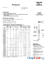 Datasheet 1N3016B-1N3051B manufacturer Microsemi