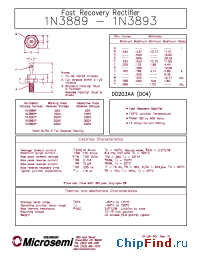 Datasheet 1N3889 manufacturer Microsemi