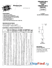 Datasheet 1N4460-1N4496 manufacturer Microsemi