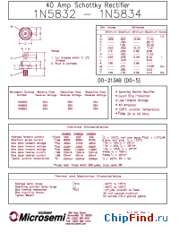 Datasheet 1N5832 manufacturer Microsemi