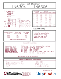 Datasheet 1N6304R manufacturer Microsemi