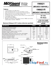 Datasheet 1N6821 manufacturer Microsemi