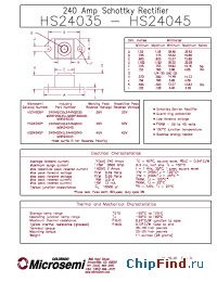 Datasheet 240NQ035 manufacturer Microsemi