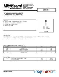 Datasheet 2N6255 manufacturer Microsemi