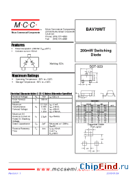 Datasheet BAV70WT manufacturer Microsemi