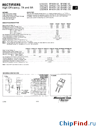 Datasheet BYW29-100 manufacturer Microsemi