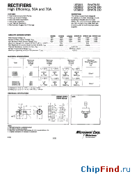 Datasheet BYW78-100 manufacturer Microsemi