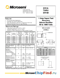 Datasheet ER1A-J manufacturer Microsemi