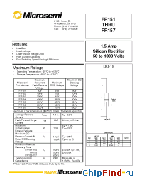 Datasheet FR151-57 manufacturer Microsemi