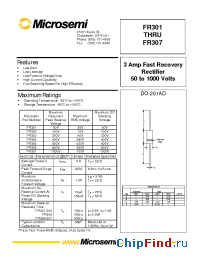 Datasheet FR301-07 manufacturer Microsemi