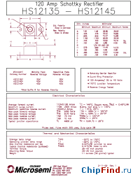 Datasheet HS12135 manufacturer Microsemi