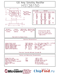 Datasheet HS126150R manufacturer Microsemi