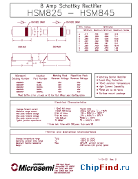 Datasheet HSM825J manufacturer Microsemi
