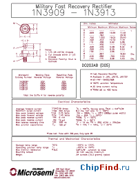 Datasheet JANTXV1N3913R manufacturer Microsemi