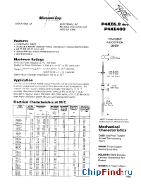 Datasheet P4KE10 manufacturer Microsemi