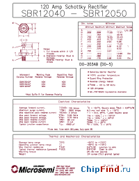 Datasheet SBR12040 manufacturer Microsemi