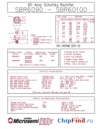 Datasheet SBR60100R manufacturer Microsemi