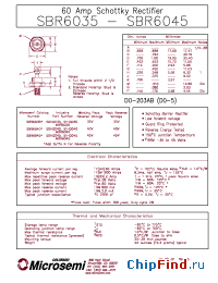 Datasheet SBR6035R manufacturer Microsemi