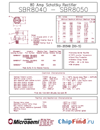 Datasheet SBR8045R manufacturer Microsemi