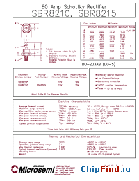 Datasheet SBR8215R manufacturer Microsemi