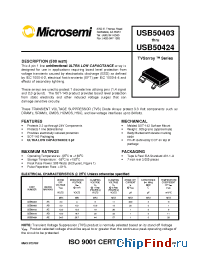 Datasheet USB50405 manufacturer Microsemi