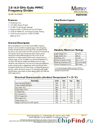 Datasheet 8SDV0500 manufacturer Mimix
