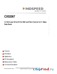 Datasheet CX02067 manufacturer Mindspeed