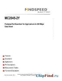 Datasheet MC2045-2YS16 manufacturer Mindspeed