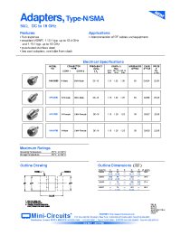 Datasheet ADAPTERS-TYPE-N_SMA manufacturer Mini-Circuits