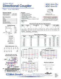 Datasheet ADC-16-4-75+ manufacturer Mini-Circuits
