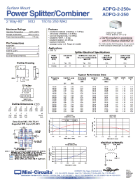 Datasheet ADPQ-2-250+ manufacturer Mini-Circuits