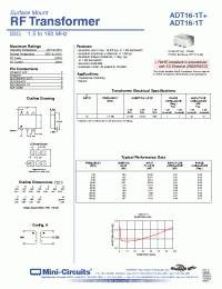 Datasheet ADT1.5-1+ manufacturer Mini-Circuits