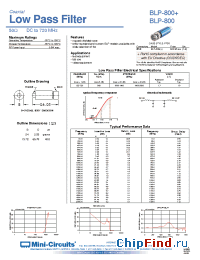 Datasheet BLP-800 manufacturer Mini-Circuits