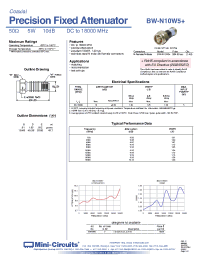 Datasheet BW-N10W5+ manufacturer Mini-Circuits