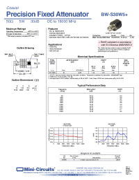 Datasheet BW-S30W5+ manufacturer Mini-Circuits