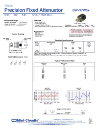 Datasheet BW-S7W5+ manufacturer Mini-Circuits