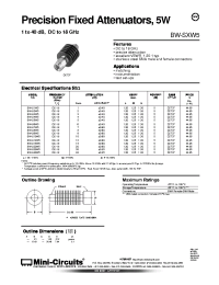 Datasheet BW-SXW5 manufacturer Mini-Circuits