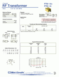 Datasheet FTB-1-6*A15+ manufacturer Mini-Circuits