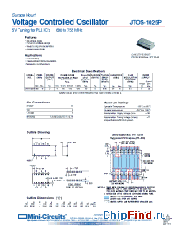 Datasheet JTOS-1025P manufacturer Mini-Circuits