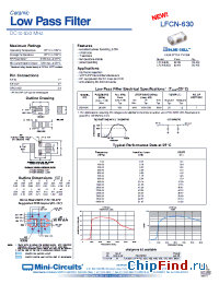 Datasheet LFCN-630D manufacturer Mini-Circuits