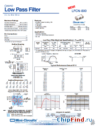Datasheet LFCN-800D manufacturer Mini-Circuits