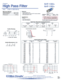 Datasheet NHP-1000 manufacturer Mini-Circuits